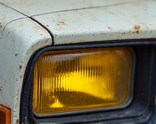 Cloudy oxidized headlight before restoration
